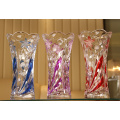 Wholesale beautiful colorful glass flower vase for home decoration,clear crystal glass vase